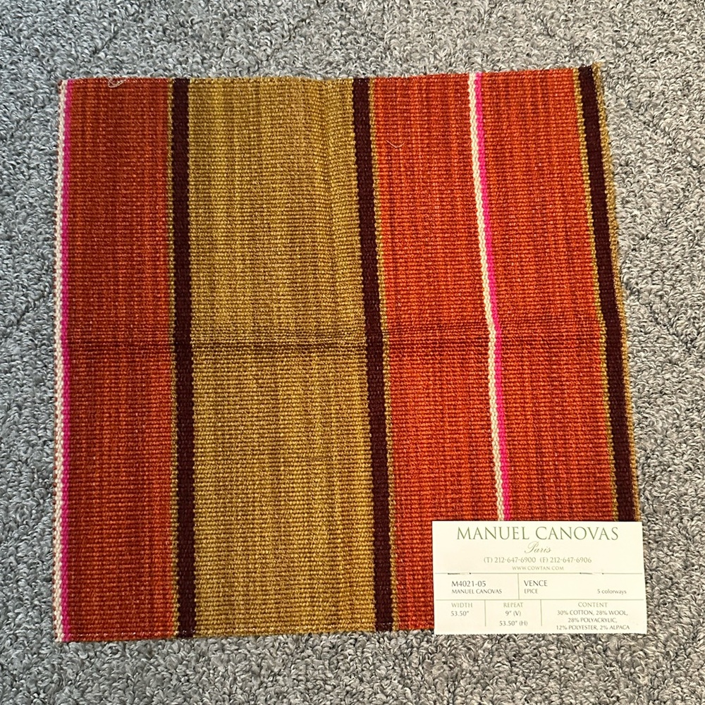 Manuel Canovas Paris Fabric Sample Remnant Swatch Vence Epice